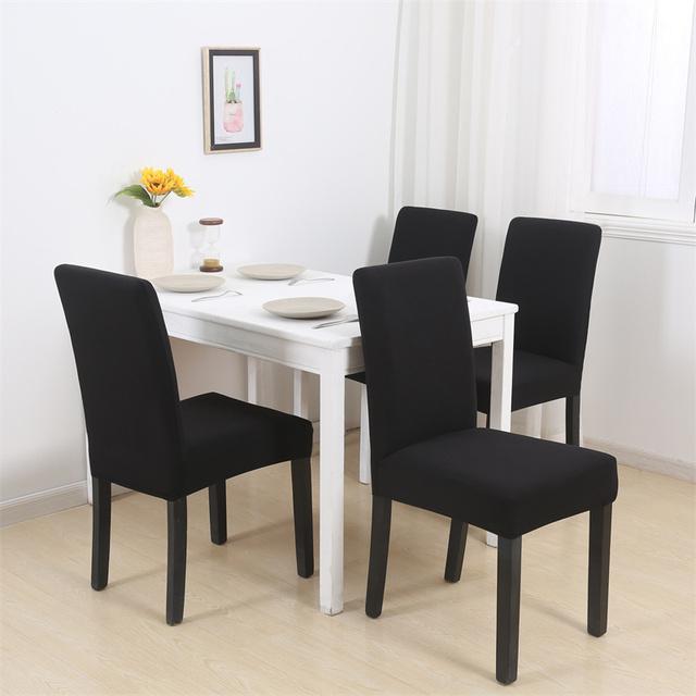 1 /2 /4 /6pcs Solid Color Chair Cover Elastic Slipcovers Chair Covers For Kitchen Dining Room Wedding Banquet Home Spandex Stretch