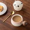 Cultural and creative panda, mutton fat, jade porcelain, portable travel tea set, coffee cup, coffee cup, modern light luxury, business high-end gifts
