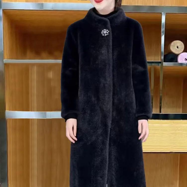 Women Autumn/winter Elegant Thickened Jacket Simulating Squirrel Fluffy Coat