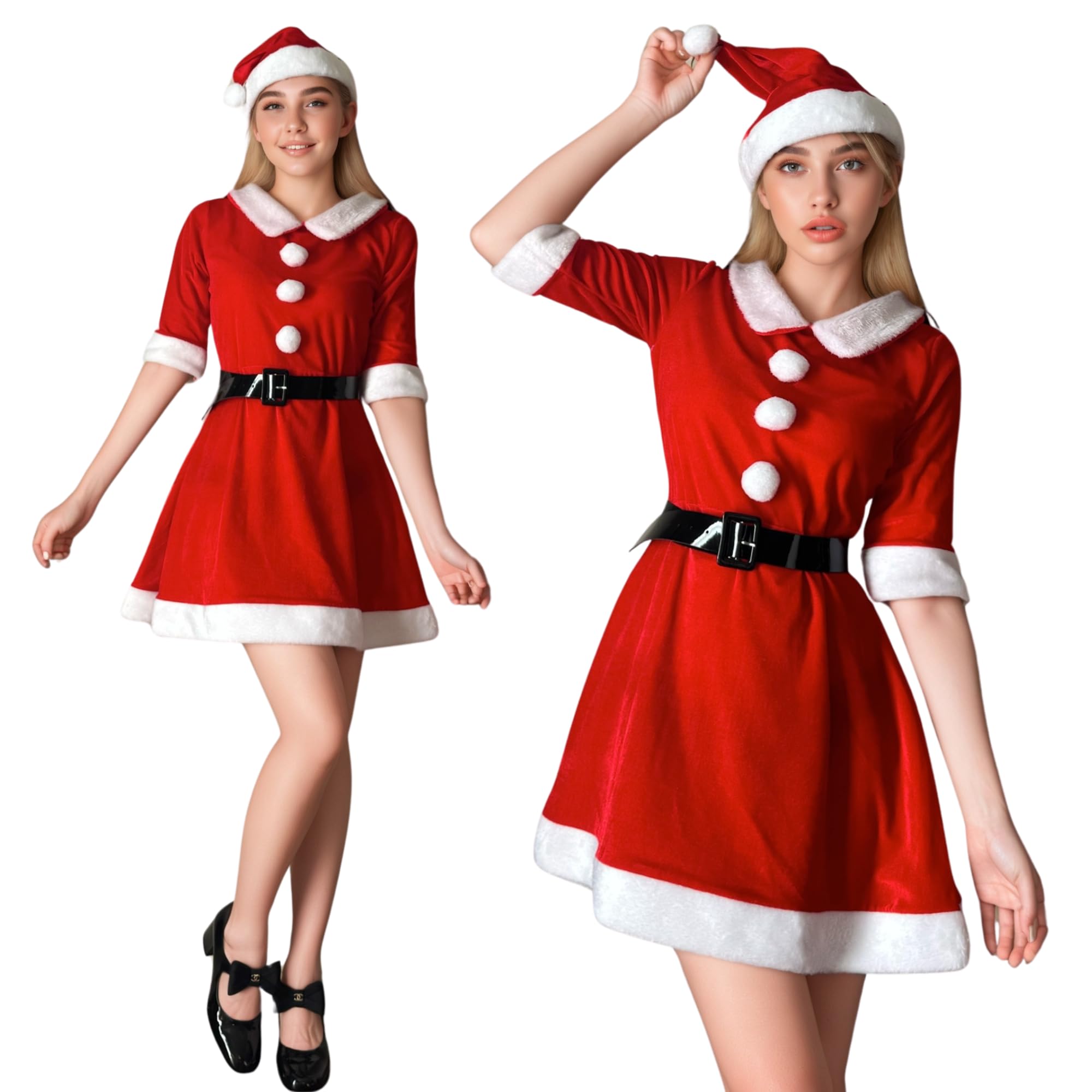 

Santa Cosplay Christmas Hoodie for Women Cute Sexy Santa Claus Dress Costume Christmas Cosplay Costume Large Size Uniform Set Waist Santa Costume