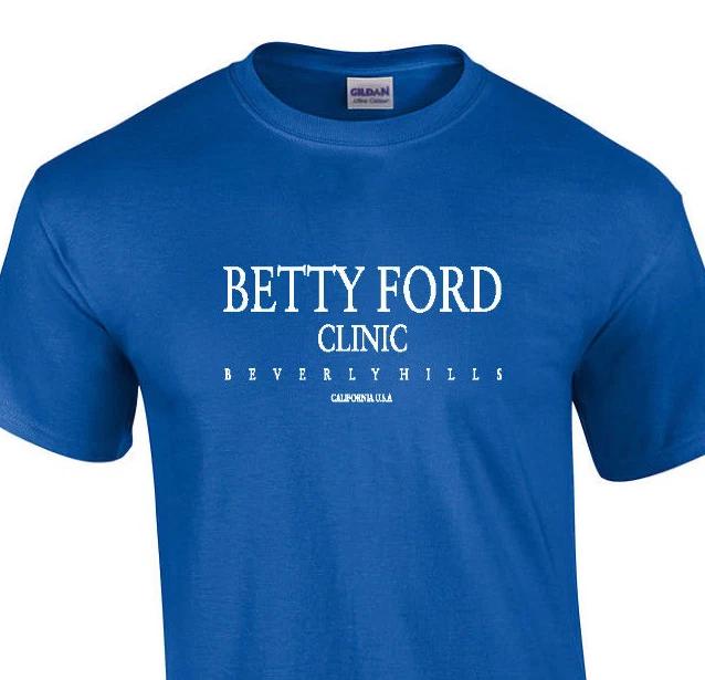 Betty Ford T-Shirt Beverly Hills Funny Alcohol Rehab Royal Blue White Tee Shirt S