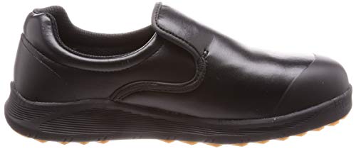 Simon Work Shoes, Safety Sneakers, Slip-Resistant, Antibacterial, and Antifungal, Kitchen Chef Shoes with Toe Cap, SC217T, Black, Size 21.5 cm, 3E