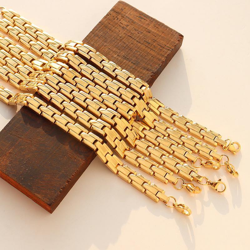 Trendy Non-Fading Titanium Steel Cuban Chain Bracelet for Couples