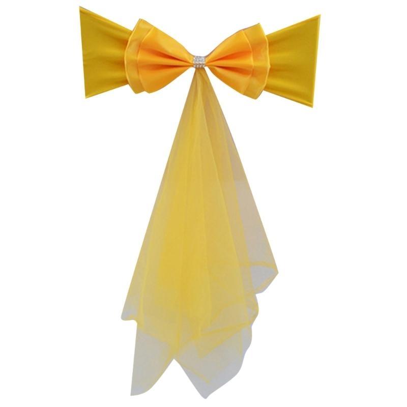 652F Satins Chair Cover Chair Sashes for Wedding Ceremony Dining Hall Party Outdoor Decoration Easy to Install
