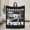 Obsession Bloody Girl Black and White Blanket Warm Plush Throw Blanket For Boy Girl Living Room Flannel Bedspread Bed Cover