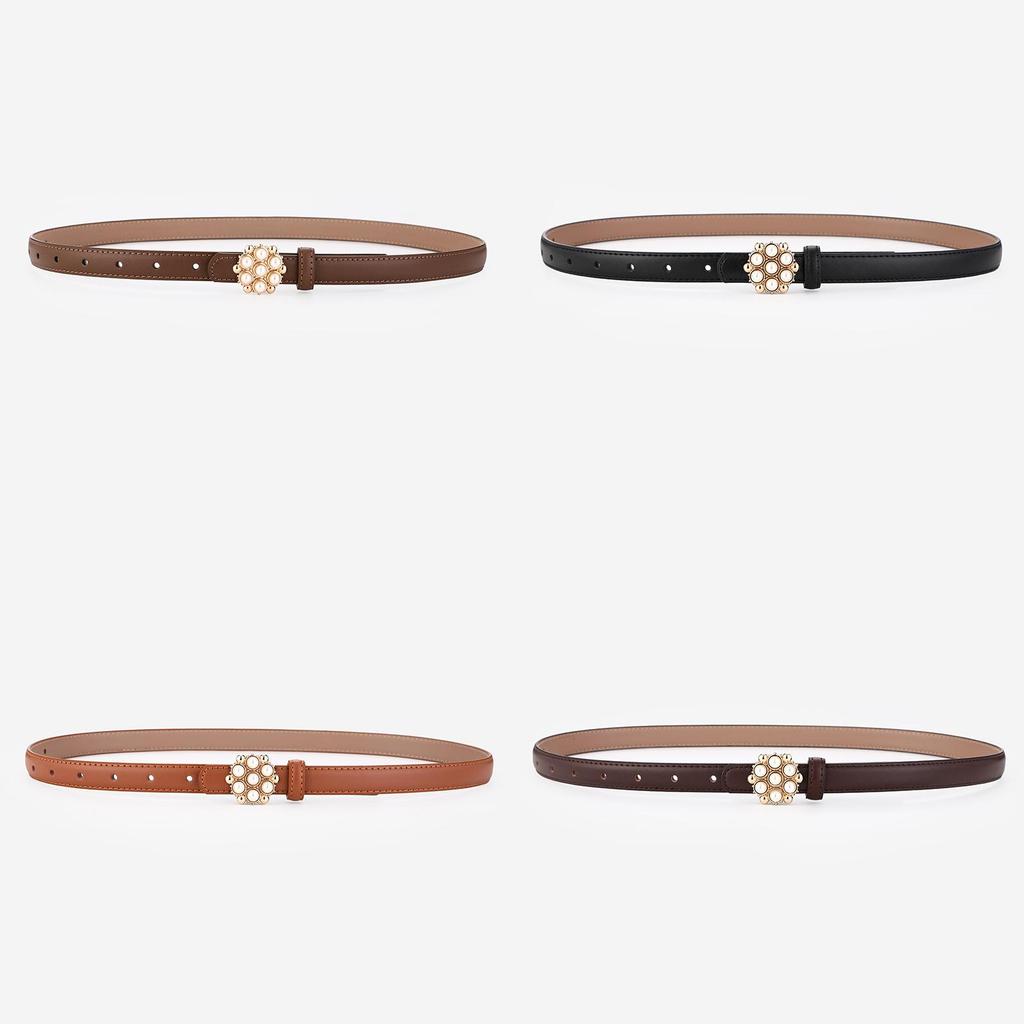 Genuine Leather Woman Belt With Rhinestones For Dress And Jeans Fashion Accessory