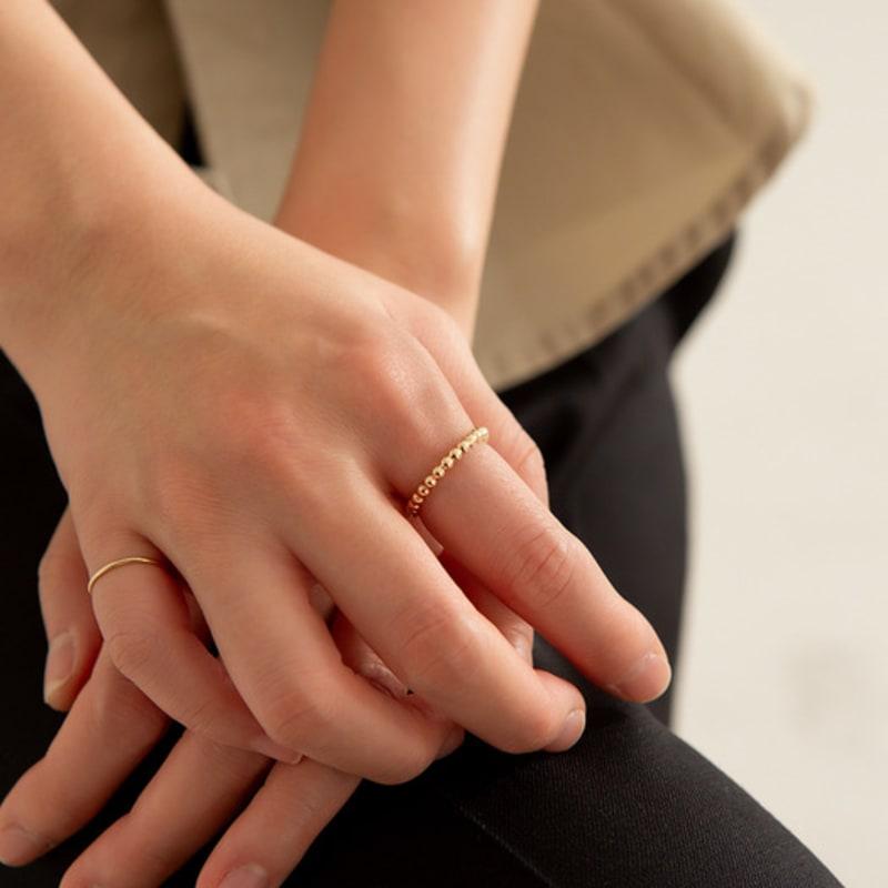 LUNNE 14k 2.5mm Bubble Ball Line Ring (14k Gold) #LFR09