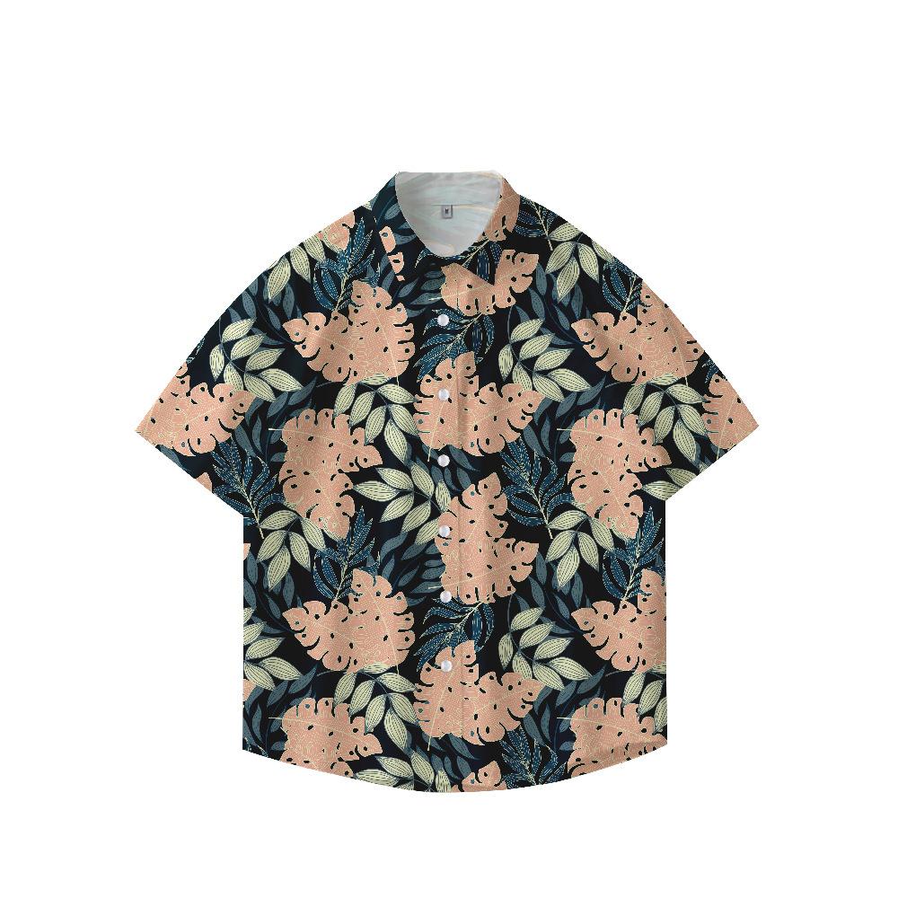 Summer 3D Printed Short Sleeve Flower Shirt Men'S Vintage Hawaiian Beach Casual Loose Men'S Large Size Shirt