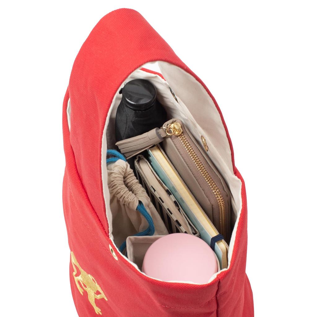 Essence of Poison Women's One-Handle Bucket Bag, Made In Japan with Canvas, KOKO NI IRUYO Series, QAD-3140 (Camel)