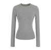 Basic round neck long-sleeved T-shirt women's autumn new American Spice Girl style solid color thin inner bottoming shirt