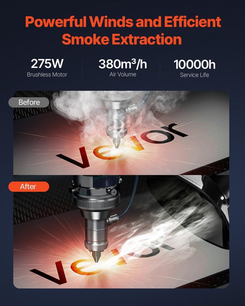 Solder Fume Extractor 275W Brushless Smoke Absorber with 4-Stage Filters