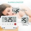 ORIA Digital Alarm Clock with Calendar Temperature Timer Foldable LCD Clock Battery Operated Desk Clock for Travel Home Office