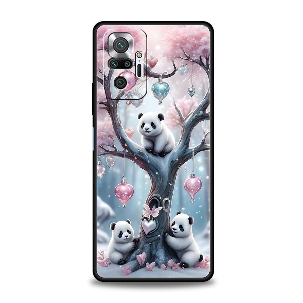 Baby Panda Phone Case Cover for Redmi 14C 10C Note 15 14 13 12 10 11 K40 Pro Plus 5G Shockproof Soft TPU Shell Fundas Capas Bag
