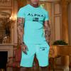Men's Printed Plus Size Loose Short-Sleeve And Shorts Set Casual Short-Sleeve And Shorts Set