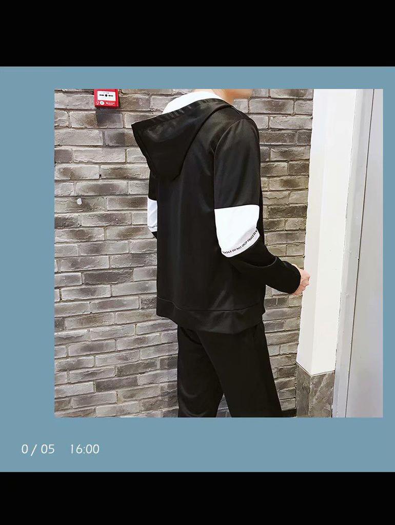 2019 Autumn Men's Two-Piece Set: Japanese Korean Style Hoodie & Sports Jacket