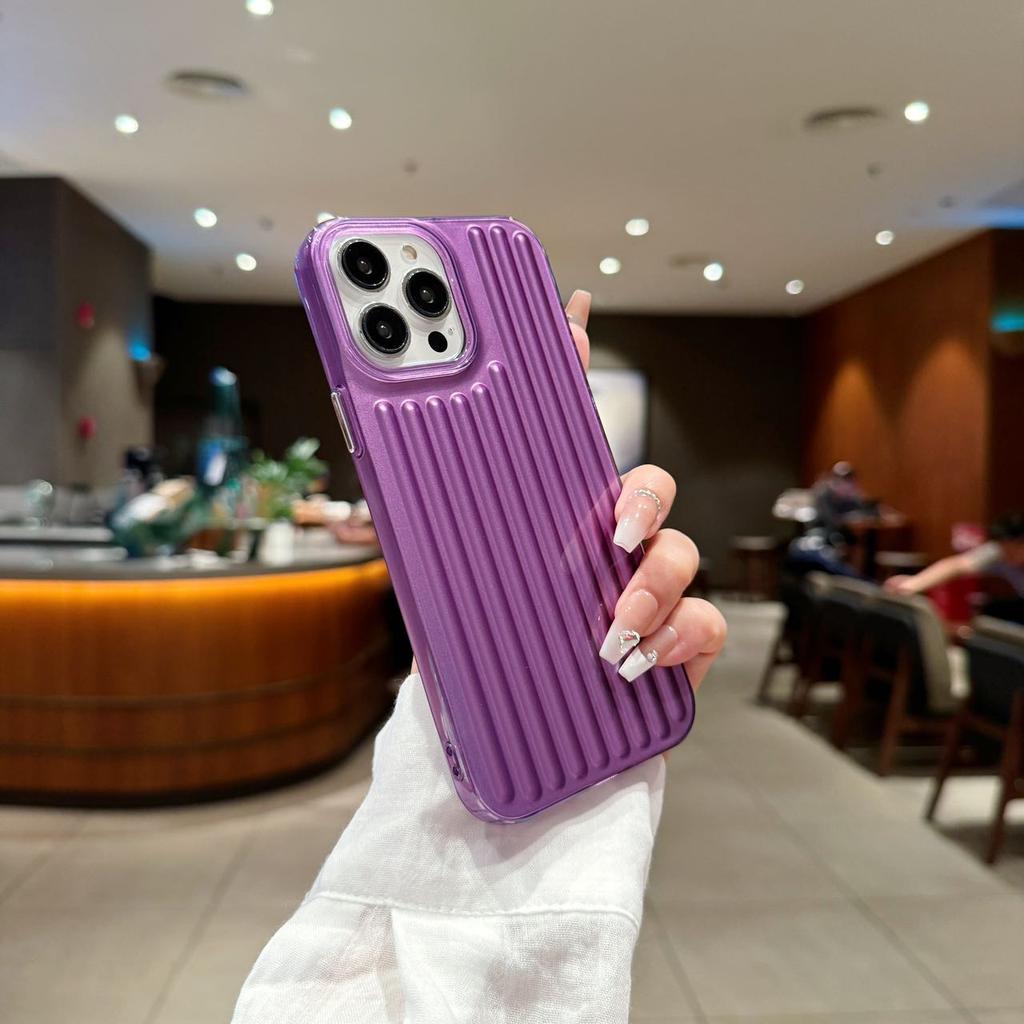 Fashion Corrugated Suitcase Stripe Case For Apple iPhone 17 Air 16 E 15 14 Plus 13 12 11 Pro Max Soft Silicone Shockproof Cover