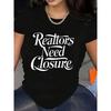 European Sizes Women's Summer Short Sleeve Crew Neck T-Shirt - Casual Opaque Top with Front & Back Graphic Prints Suitable for Summer & Spring