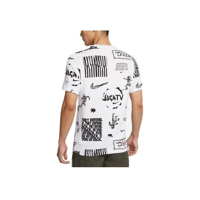 Nike Joga Bonito Print Soccer Sport Short Sleeve T-Shirt Men Tops White DD1845-100