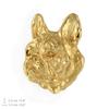 Bulldog Francês, Frenchie II - broche pin banhado a ouro, ornamento de cachorro elegante, pin único da marca Art-Dog