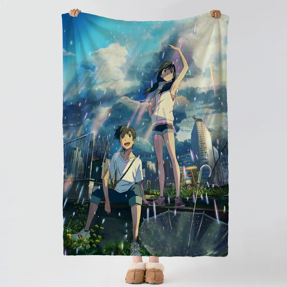Anime W-Weathering with You-u Throw Thick Comfort Flannel Quilt, Multi-scene Use Indoor Outdoor Daily Nap