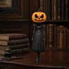 Unique Fall Party Decorations Halloween Pumpkin Lady Resin Figurine, Witch Girl Statue with Head, Vintage Style Statues Hand-Painted Desktop Tabletop