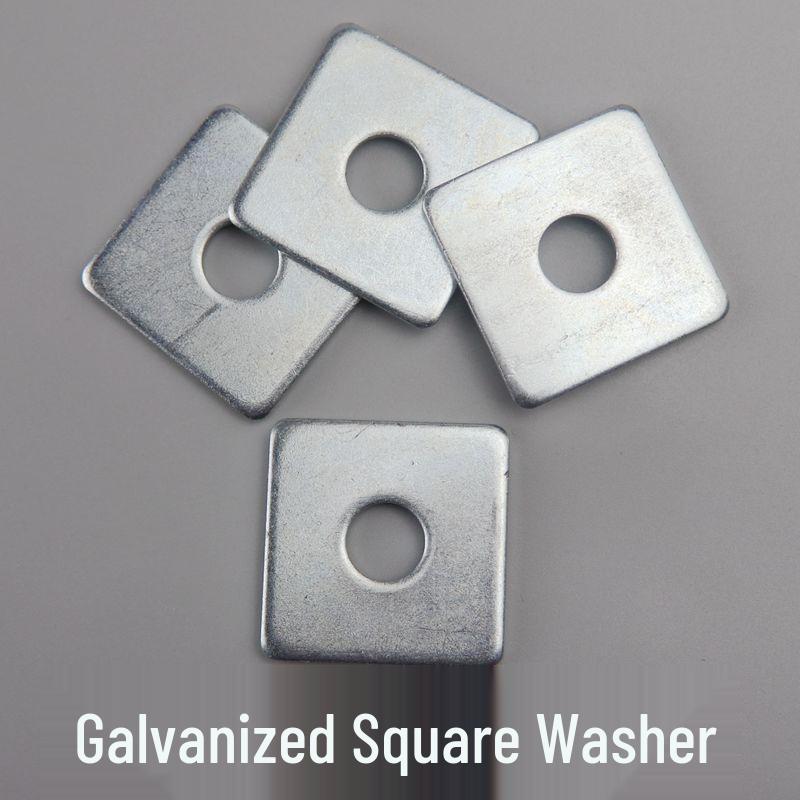 Galvanized Thick Square Iron Washer - Four-Sided Flat Gasket Inner diameter - Side length - Thickness