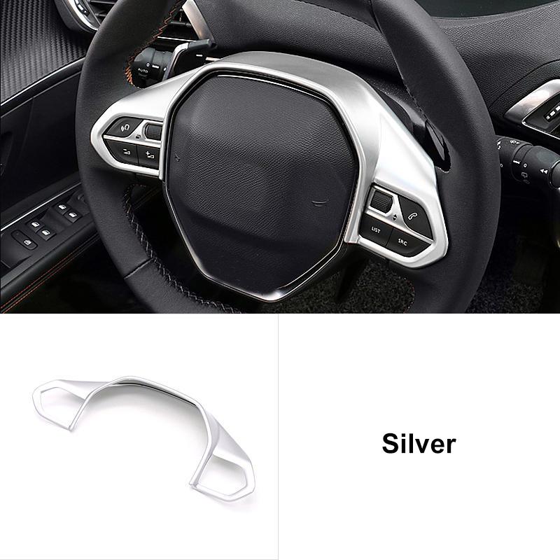 Car Steering Wheel Trim Circle Sequ Cover Sticker Moulding For Peugeot 3008 5008 GT Hybrid 2016 2017 2018 серебряный