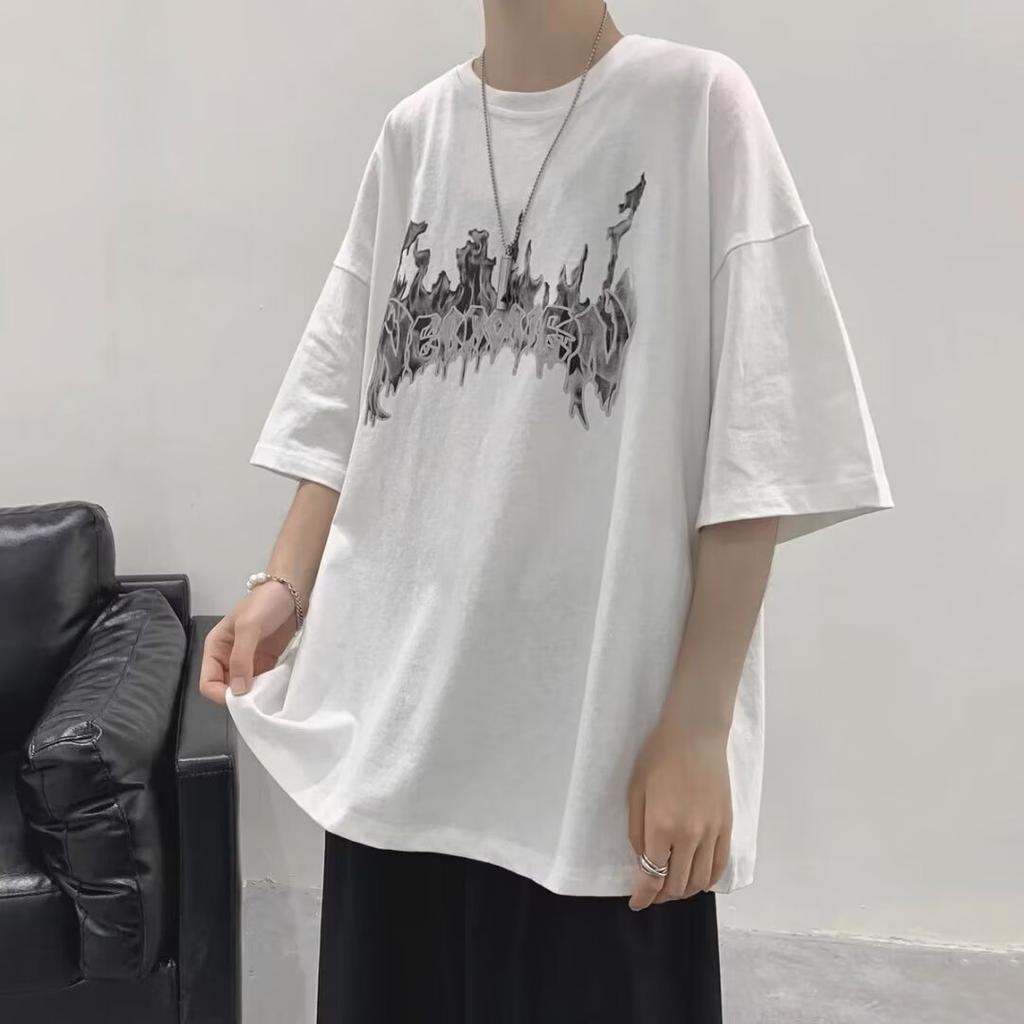 Pánské trendy tričko s krátkým rukávem s kulatým výstřihem a kulatým výstřihem na léto Volný ležérní top