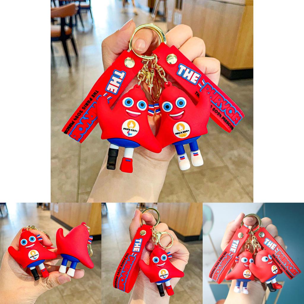 Adorable 2024 Paris Mascot Frigee Keychain Silicone Souvenir Perfect For Gifts