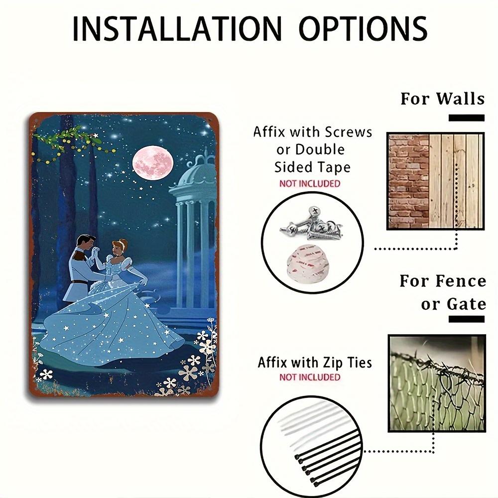 Miniso Disney Animation World Tin Sign Decor Wall Decor Art Wall Mural Room Decoration Decor Retro Metal Sign Plate Bar Posters