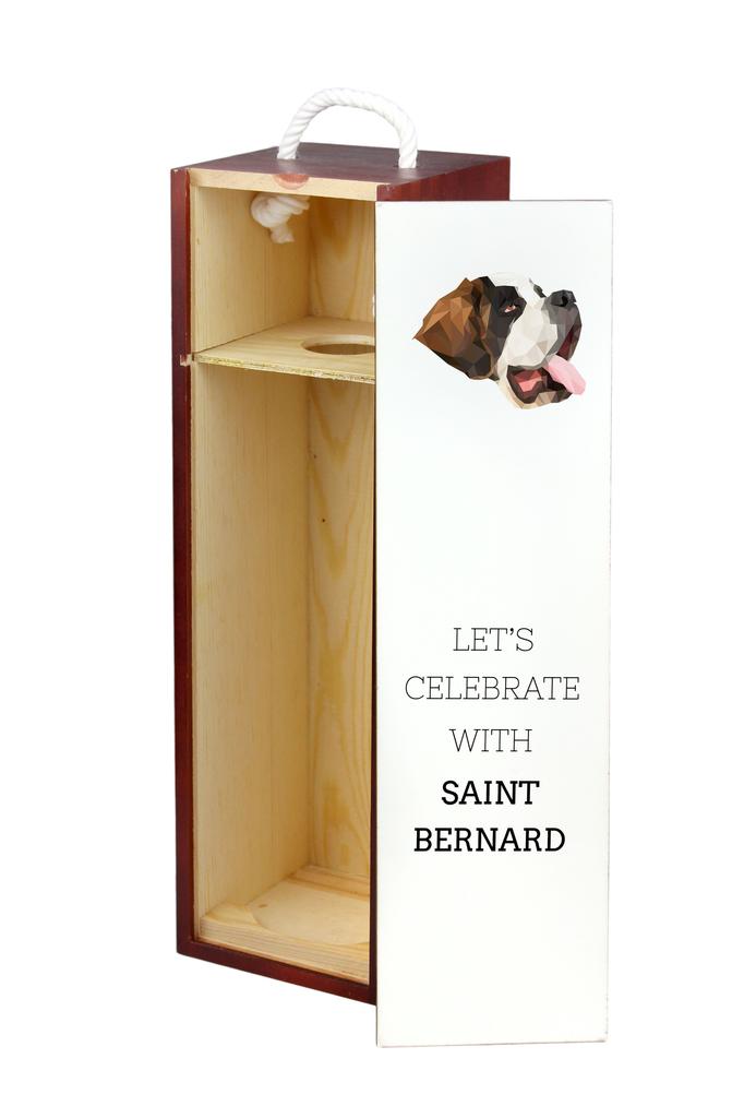 Bernardyn, Pies Św. Bernarda - Geometryczne Pudełko Ze Zdjęciem I Napisem Na Wino Marki Art-Dog