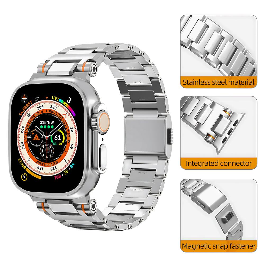 Stainless Steel Strap for Apple Watch Ultra 3/2/1 49mm 46mm 45mm 44mm 42mm Metal Magnetic Band IWatch Series 11 10 9 8 7 6 SE 5