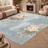 French Style Floral Large Living Room Carpets Machine Washable Fluffy Soft Decoration Rug Bedroom Patio Non-slip Floor Mat Home