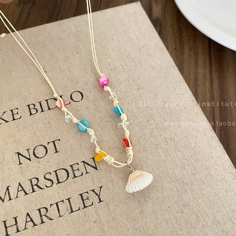 Vacanza al Mare~ Collana di Conchiglie Ragazze Accessori di Design di Nicchia di Alta Gamma Vento da Vacanza in Spiaggia Catena per la Clavicola