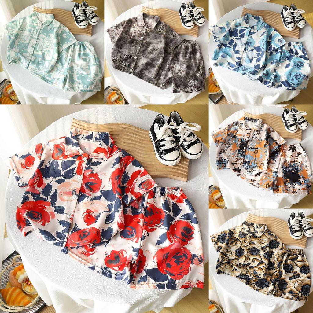 Childrens Summer Outfit Set With Cotton Blend Fabric For Boys