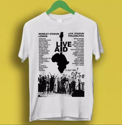 Vintage 1985 Live Aid Concert Music Gig Event Live 1985 T-shirt, Size S-4XL