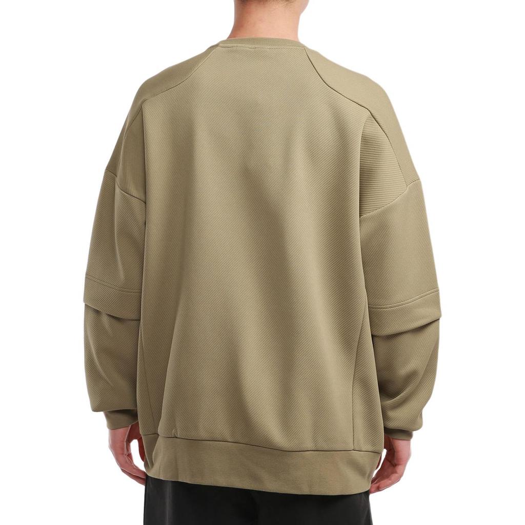 adidas Sweatshirts Men's Army Green Crew Neck Moderate Regular H39348
