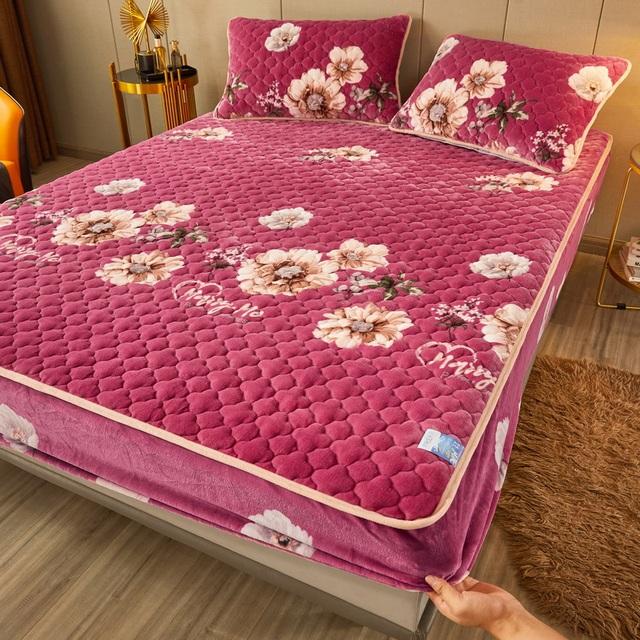 Lenzuolo con angoli in velluto 90x200 Lenzuolo addensato per la casa Coprimaterasso caldo Queen Size fundas de colchón