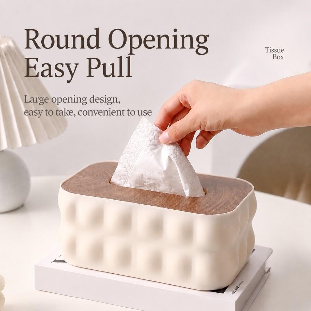 Elegant Tissue Dispenser Large Opening Paper Dispenser Storage Box Desktop Organization