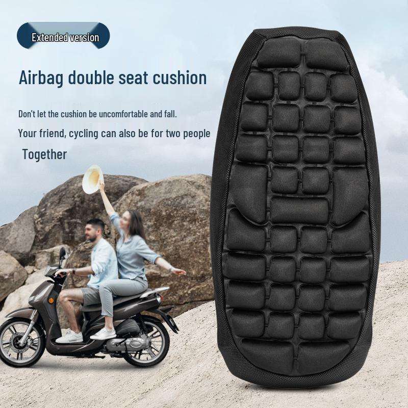 Inflatable Motorcycle Seat Cushion with Airbag for Pressure Relief & Shock Absorption, Suitable for Two-Person Seats