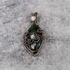 Green Flash Labradorite & Rainbow Moonstone 999 Copper Wire Wrapped Pendant, Handmade Gemstone Pendant , Gift For Mom Antique Jewelry