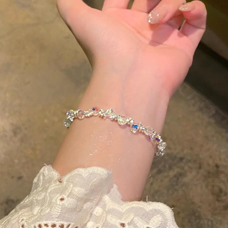 Korean Retro Pearl Titanium Steel Women's Bracelet - High-End Ins Style Beaded Bangle for Couples