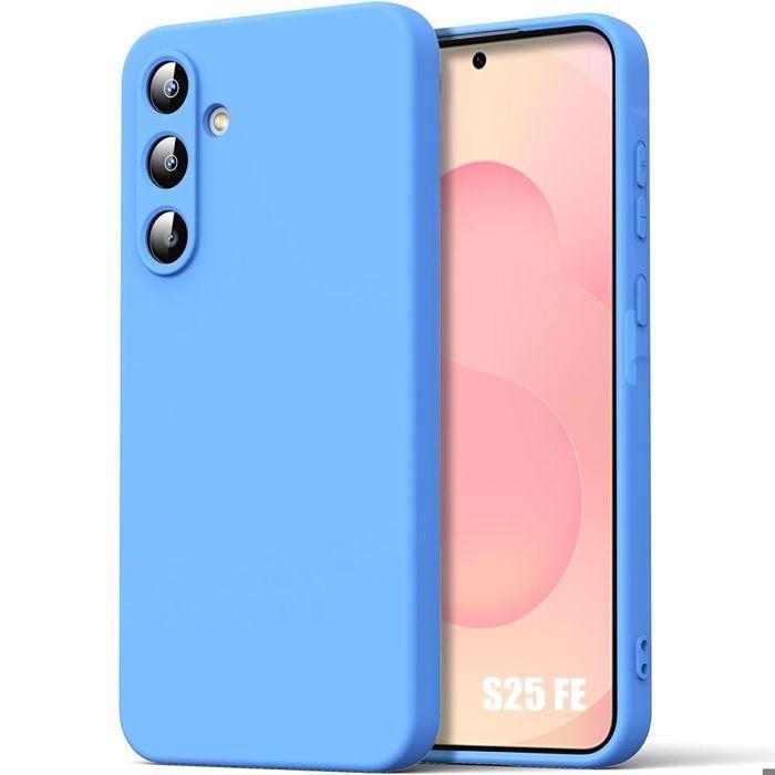 Coque de Protection - BOOLING - pour Samsung Galaxy S25 FE - Silicone Liquide Antichoc Anti-Rayures Bleu