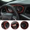 Inner Dashboard Decor Ring Trim Frame Cover for Dodge Challenger 15+ Red Carbon