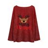 Damenmode Weihnachtsdruck Leichter Pullover Lässig Langärmlig Strick-Pullover-Oberteil