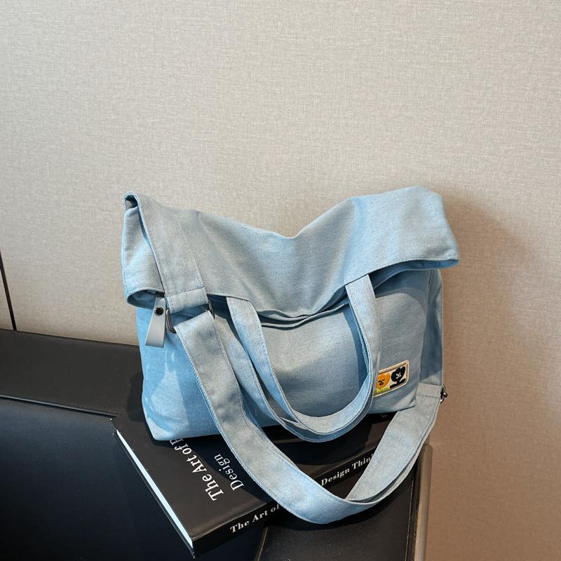 Large capacity women's bag new summer versatile messenger casual portable college student class tote bag