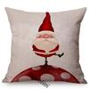 Happy New Year Cartoon Animal Cushion Cover Santa Claus Elk Christmas Decorative Cotton Linen Sofa Throw Pillow Case Cojines
