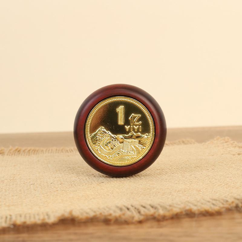 Satin Purple Sandalwood Rotatable Brass Handle Money-Making Hand Ball