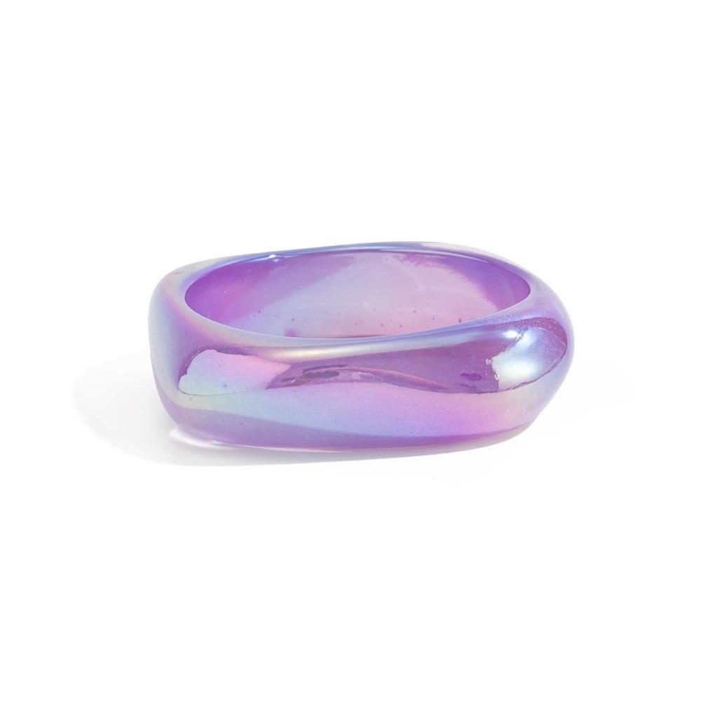 Irregular Geometric Colorful Resin Bangles Punk Hip Hop Chunky Bangles Laser Bracelets  Boho Style