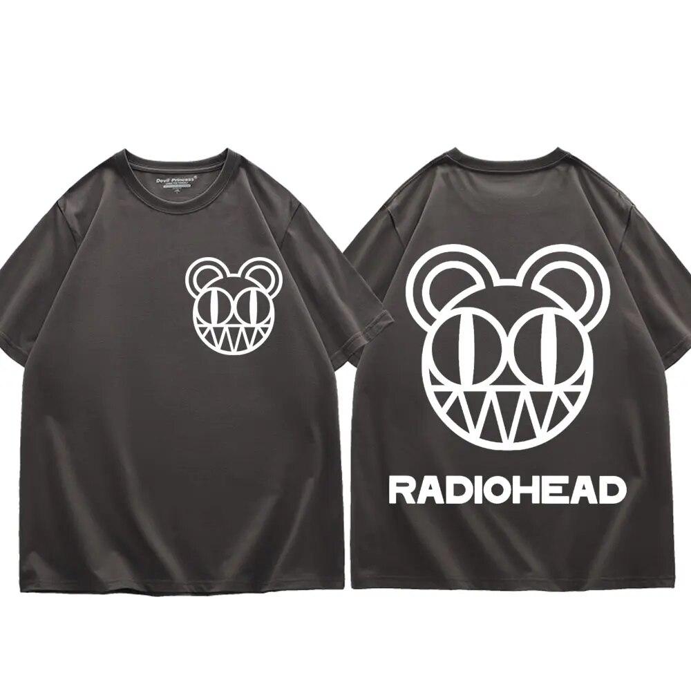 Rock Band Radiohead Tričko s potiskem Unisex Ženy Móda Vintage Volná trička Léto Neformální Tričko z čisté bavlny Hip Hop Streetwear